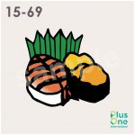 海老（エビ）とウニのお寿司のイラスト素材