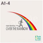 虹と走る人のシルエット
デザイン素材
