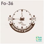 珈琲（コーヒー）と時計がモチーフのおしゃれなデザイン素材